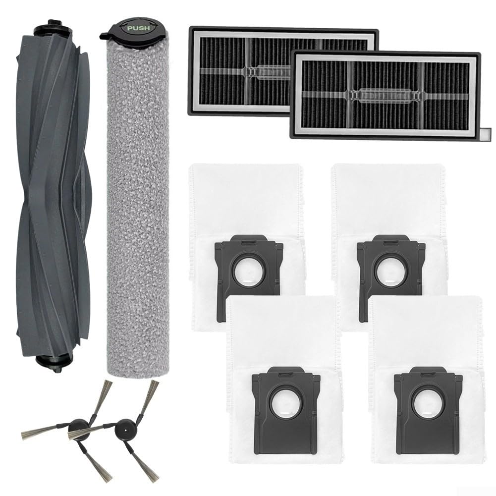 Ersatzteil-Set für MOVA S70 Roller mit Seitenbürsten, Rollenbürste, verbesserte Filter, Wischtücher und Staubbeutel (A)