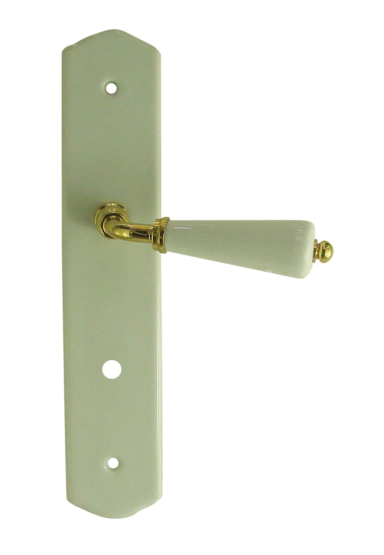 Demi poignée de porte canon porcelaine blanc laiton DT 2000 550138