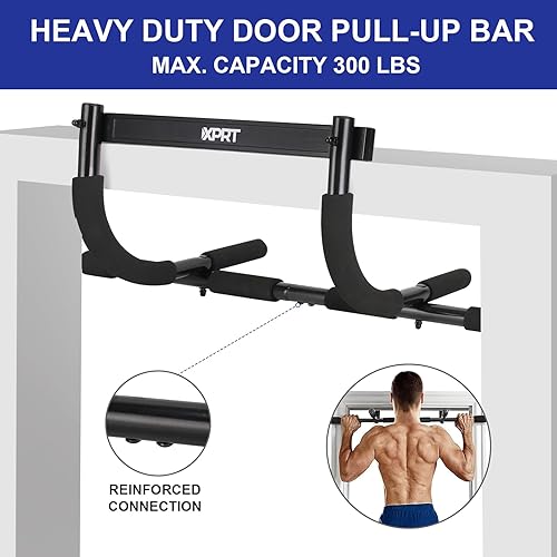 Miniatura 2 de XPRT Fitness Doorway - Barra de dominadas  Barra de dominadas de agarre múltiple resistente de 300 libras para gimnasio en casa, equipo de