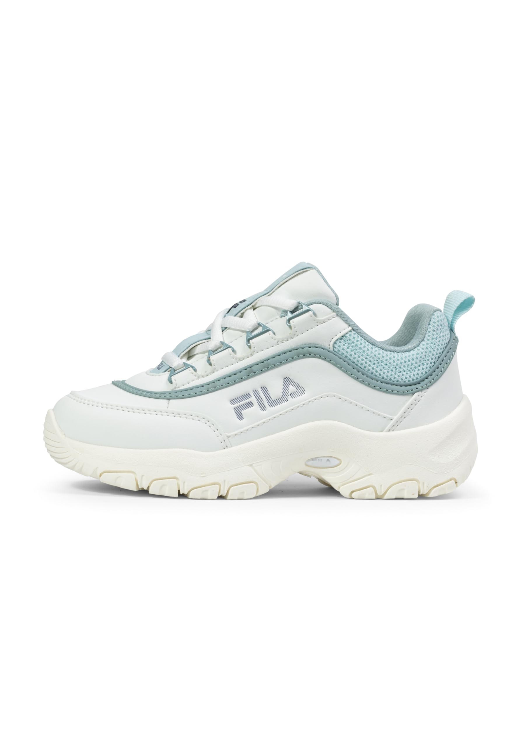 FILA Girl's Strada Logo Kids Sneaker, White Blue Glow Marshmallow, 13 UK Child