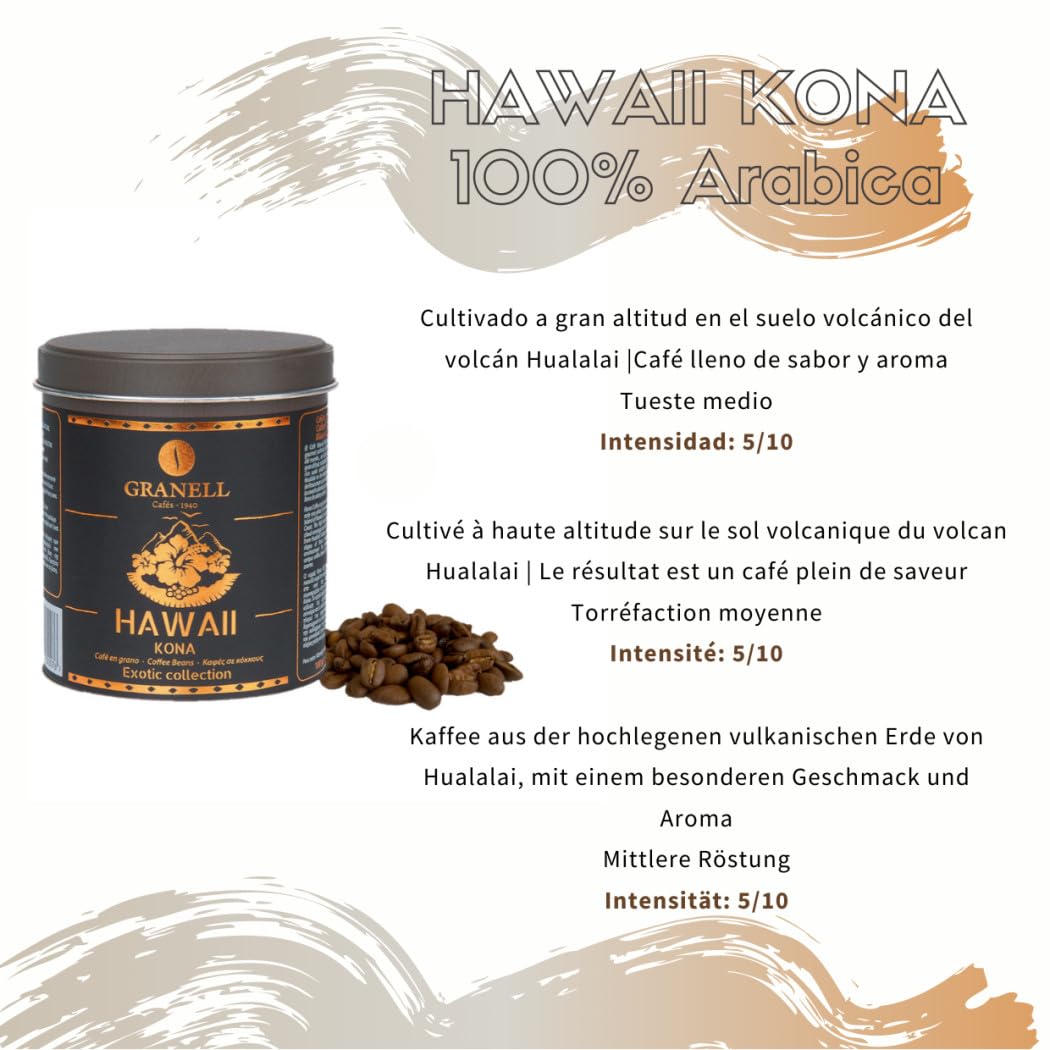 Granell Cafés 1940 Pack Exotic Collection Café en Grano 3 Paquetes | 100% Arábica, Kopi Luwak, Jamaica, Sulawesi
