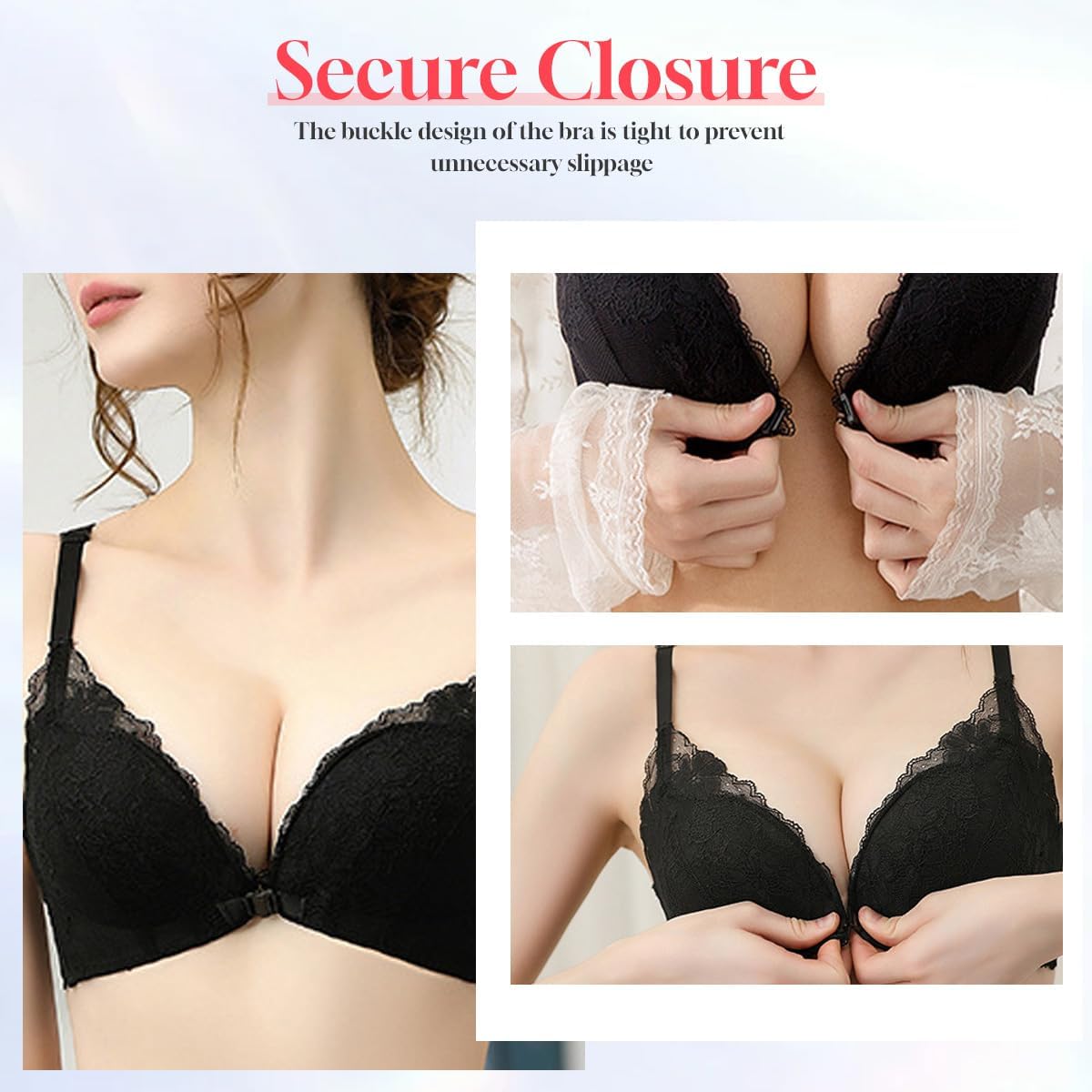 10PCS Black Plastic Buckles Front Closure Hook Clasp Fasteners Sew on Clothes Bra Clip Hooks Sewing Supplies Bikini Closure Lingerie Sewing Replacement Part(1.2+1.5CM) - Image 5