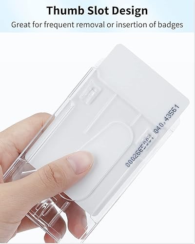 Miniatura 10 de Pawfly Paquete de 2 soportes horizontales para 2 tarjetas con ranura para el pulgar, protector de policarbonato duro transparente para oficina,