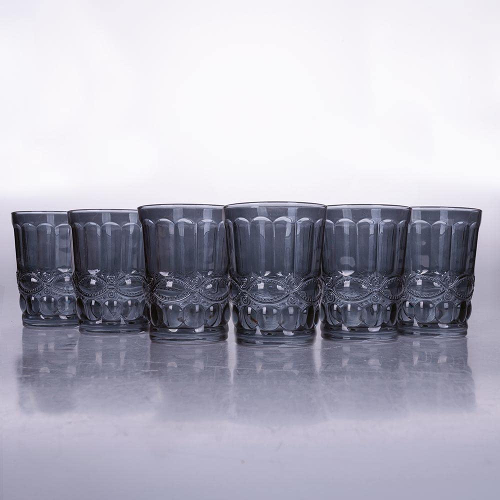 Waterglazen Set Villa D'Este Home Tivoli – Set Van 6 Nobilis Waterglazen 240 Ml, Gekleurd Glas Met Reliëf Villa D'Este Home Tivoli Glazen 6 Stuks