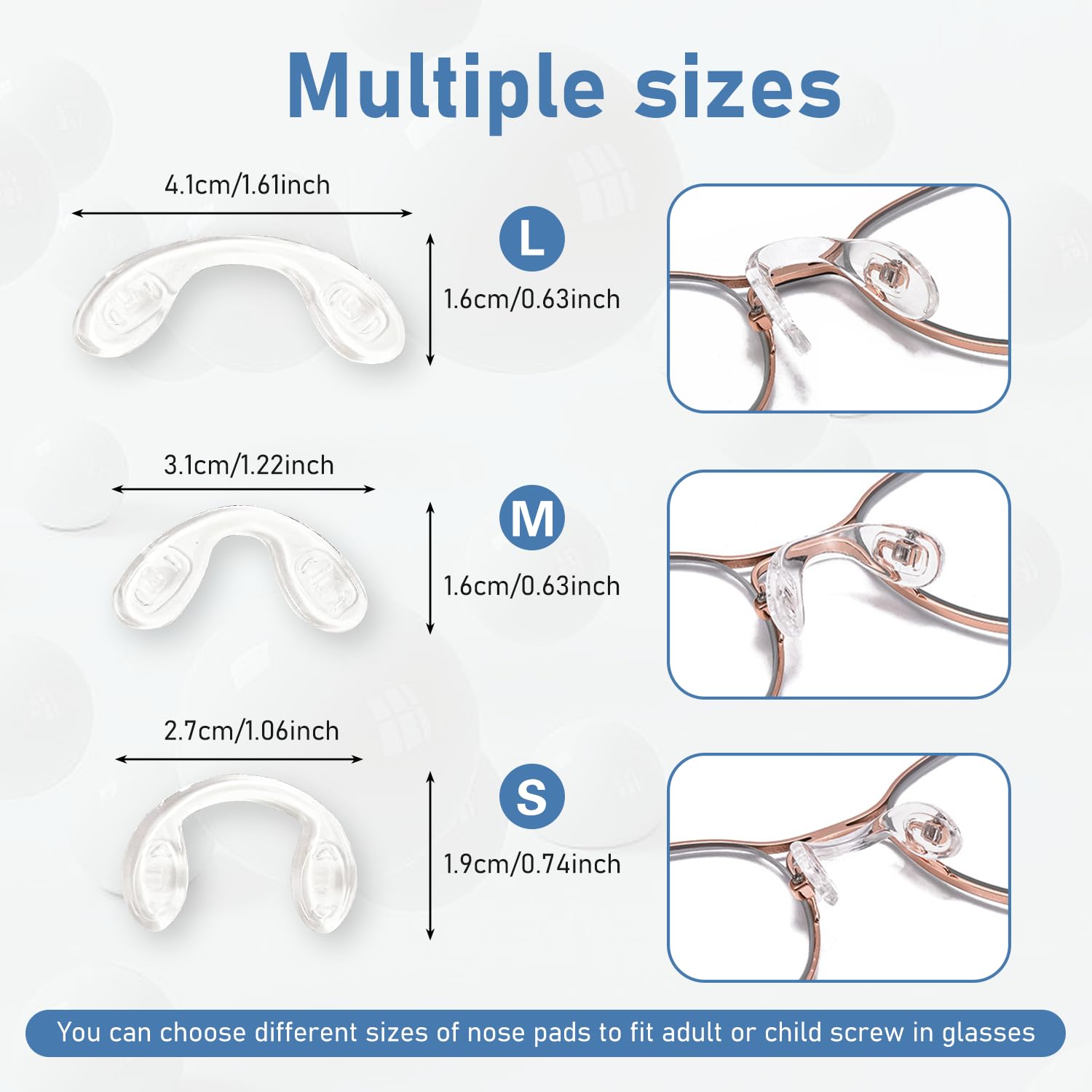 3 Coussinets De Nez En Silicone Pour Lunettes – Plaquettes Nasales Enfant / Adulte (Protège-nez)