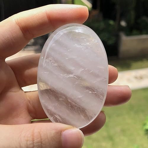 Miniatura 4 de Enegry Worry - Piedra ovalada de palmera, piedras de bolsillo curativas con forma de jabón, cuarzo de roca