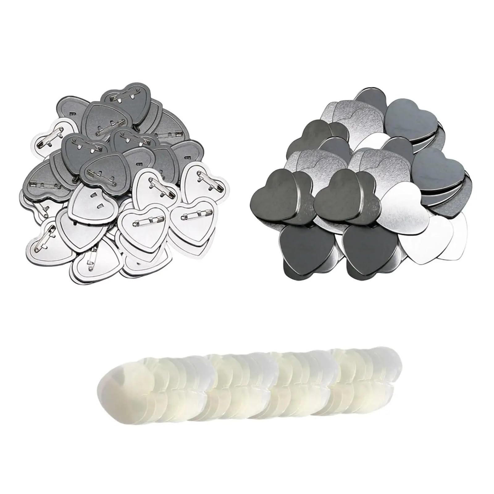 100 set di spille vuote, a forma di cuore for macchine for la produzione di spille, spille vuote, spille vuote Insiemi sufficienti