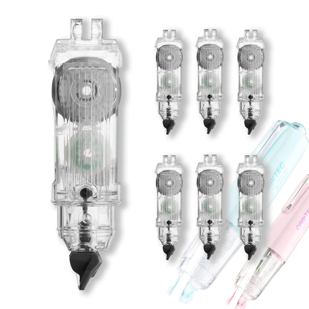Nachfüllungen für nachfüllbares Korrekturband, Nachfüllungen für White Out Korrekturband mit Einziehmechanismus, flexibles reißfestes weißes Klebeband, einfach zu bedienendes
