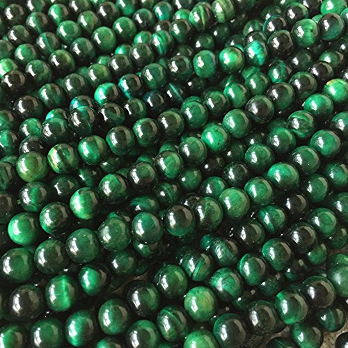 AITELEI Natürliche Halbedel-Edelstein gestreiften grünen Tigerauge Stein Bead Runde Edelstein Achat lose Stein Perlen Bulk für Schmuck Machen DIY Armband 4 MM, 6 MM, 8 MM, 10 MM, 12 MM Home Decor Cover