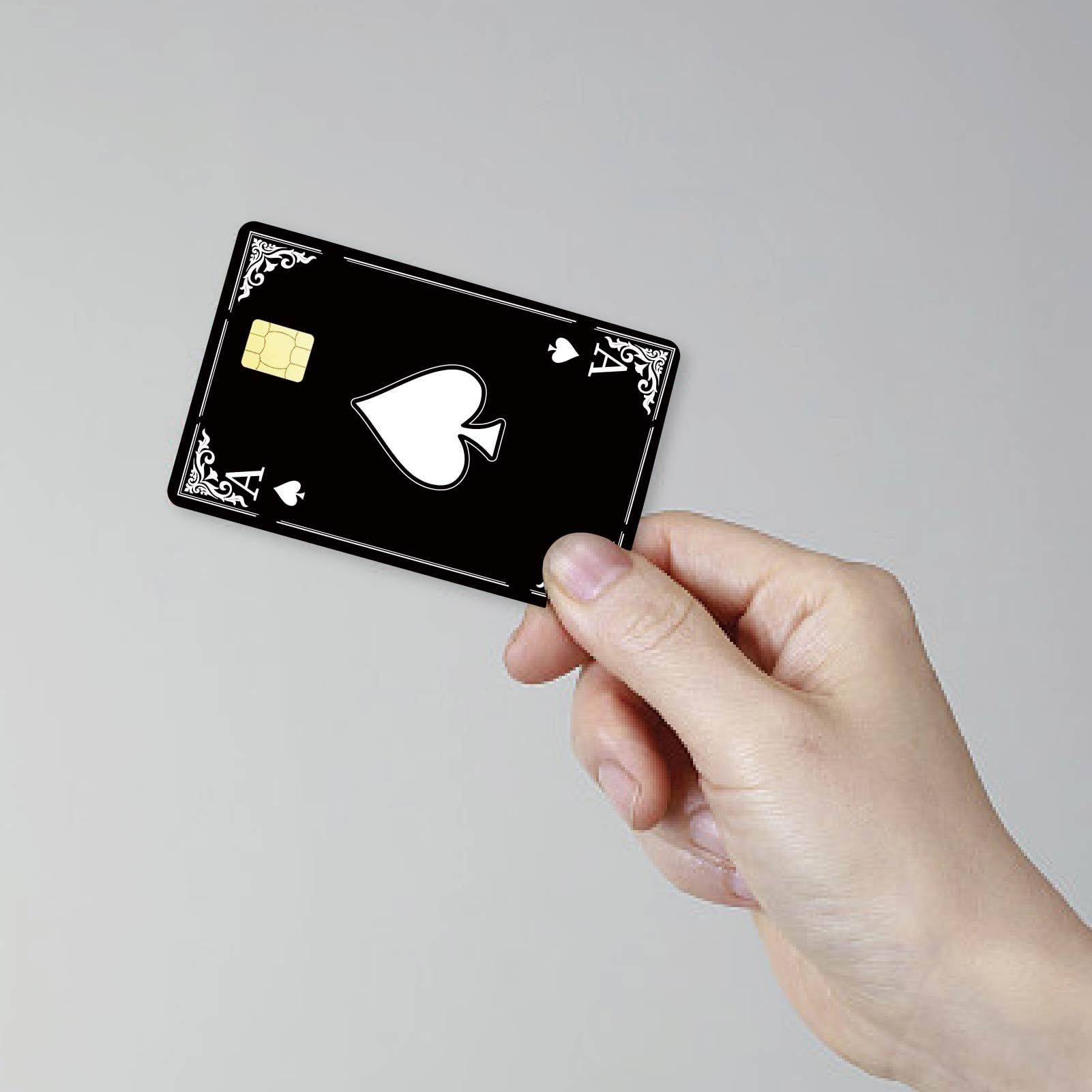 CREATCABIN Autocollant Peau Carte Rose Rose Crâne Débit Carte Crédit