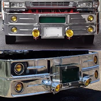 Amazon | 汎用 バス バンパー レトロ オバQ メッキ バンパー 4トン