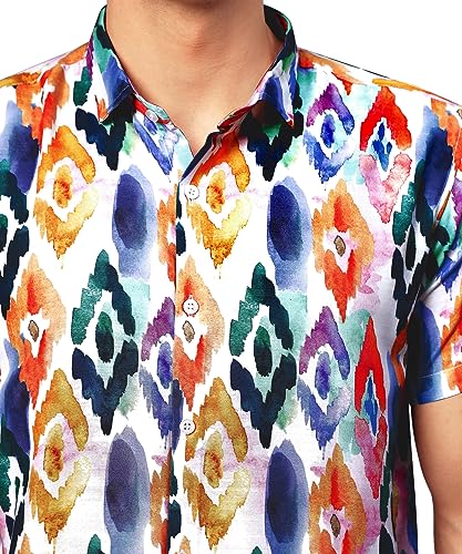 Image of Venisa Men's Cotton Blended Printed Casual Shirt