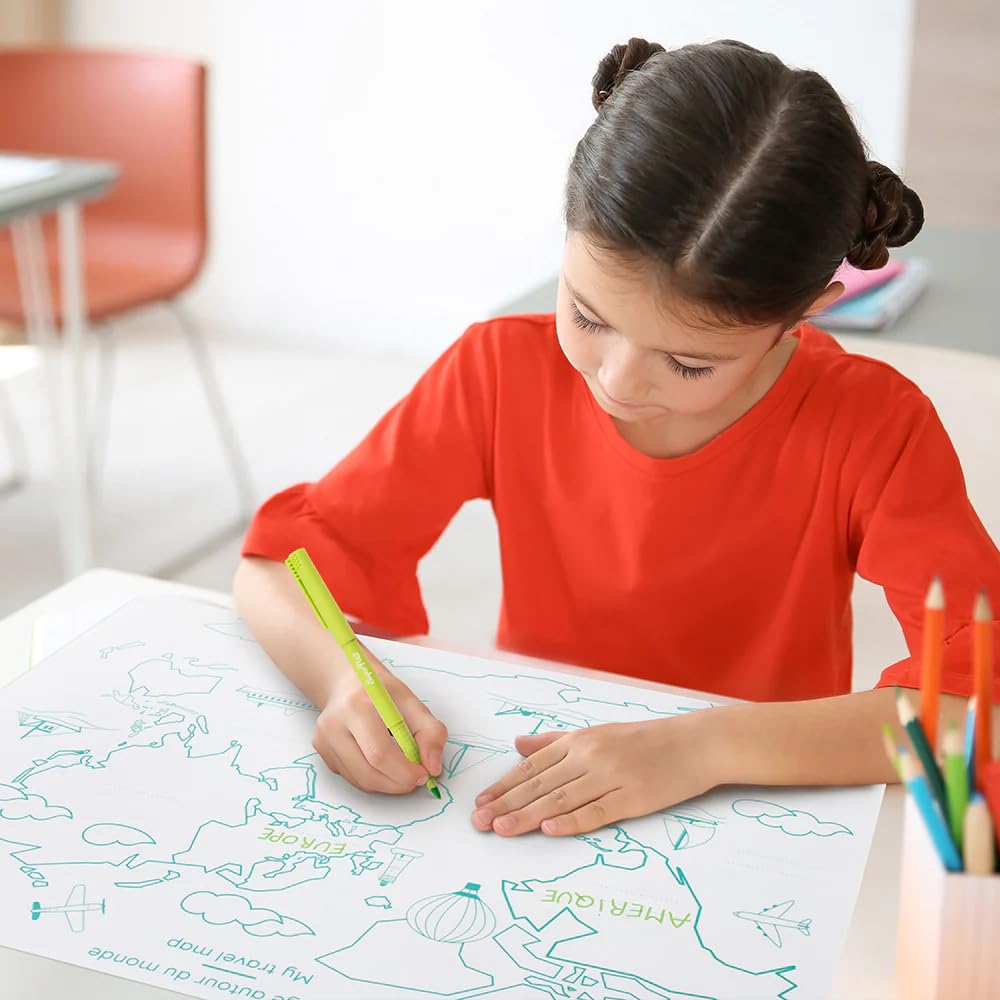 Planisphère réversible Silicone 40x30 cm Bilingue Français Anglais Montessori Jeu pédagogique +3 Ans