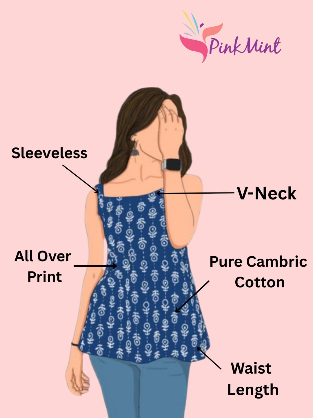 Pinkmint Set di magliette da donna in cotone senza maniche, con spalline sottili, stampate, per l'estate, l'ufficio, l'università, le vacanze e la spiaggia (confezione da 2), multicolore