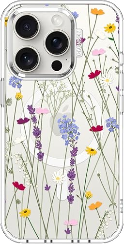 MOSNOVO Funda compatible con Magsafe diseñada para iPhone 15 Pro, Buffertech impacto de caída de 6.6 pies, parachoques protector de TPU a prueba de