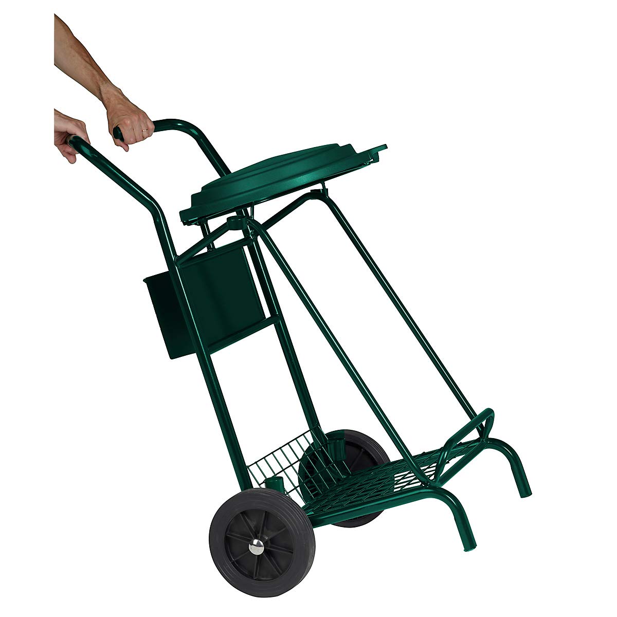 Chariot de voirie Mobisac - roues caoutchouc - 110l - vert mousse - RAL 6005