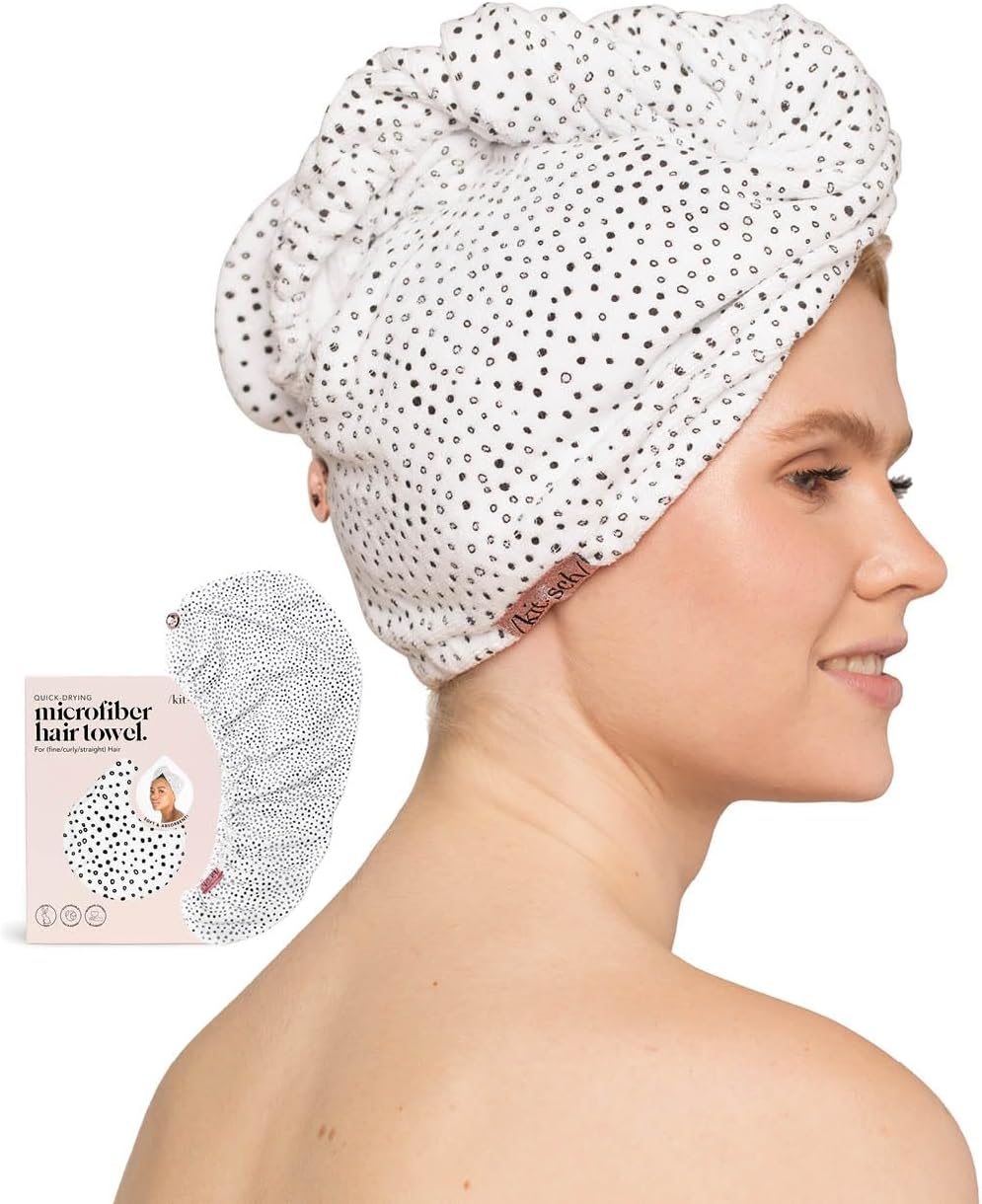 Kitsch Microfiber Hair Towel Wrap Quick Dry Curly Hair Wraps for