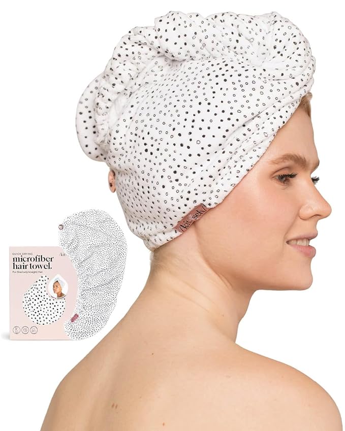 Kitsch Microfiber Hair Towel Wrap for Women AntiFrizz Quick Dry Towel, Super