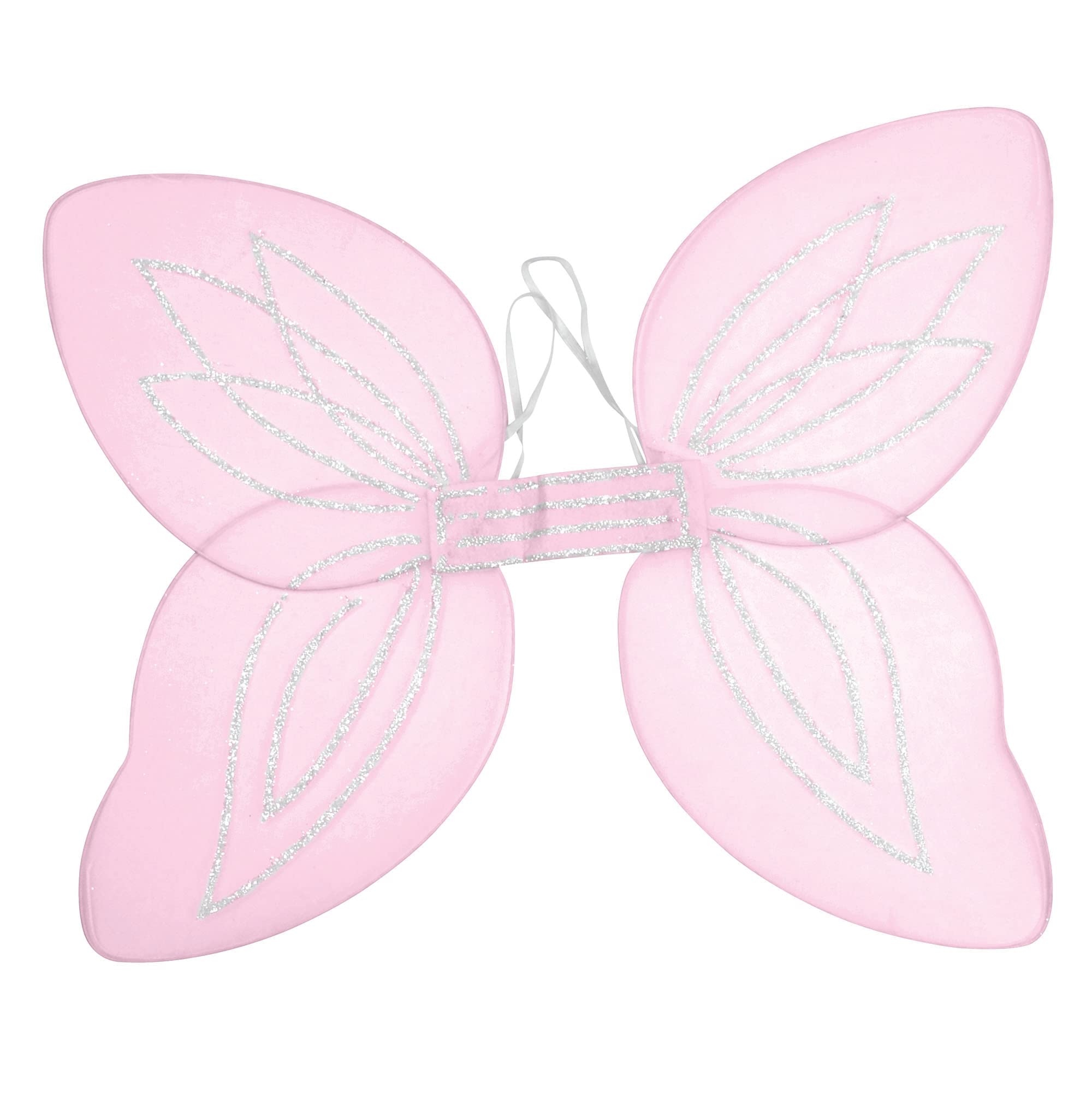 jokeshop Fairy Pixie Wings with Glitter Fantasy Halloween Butterfly Tinkerbell Net Adult Fancy Dress Costume Accessory (Pink)