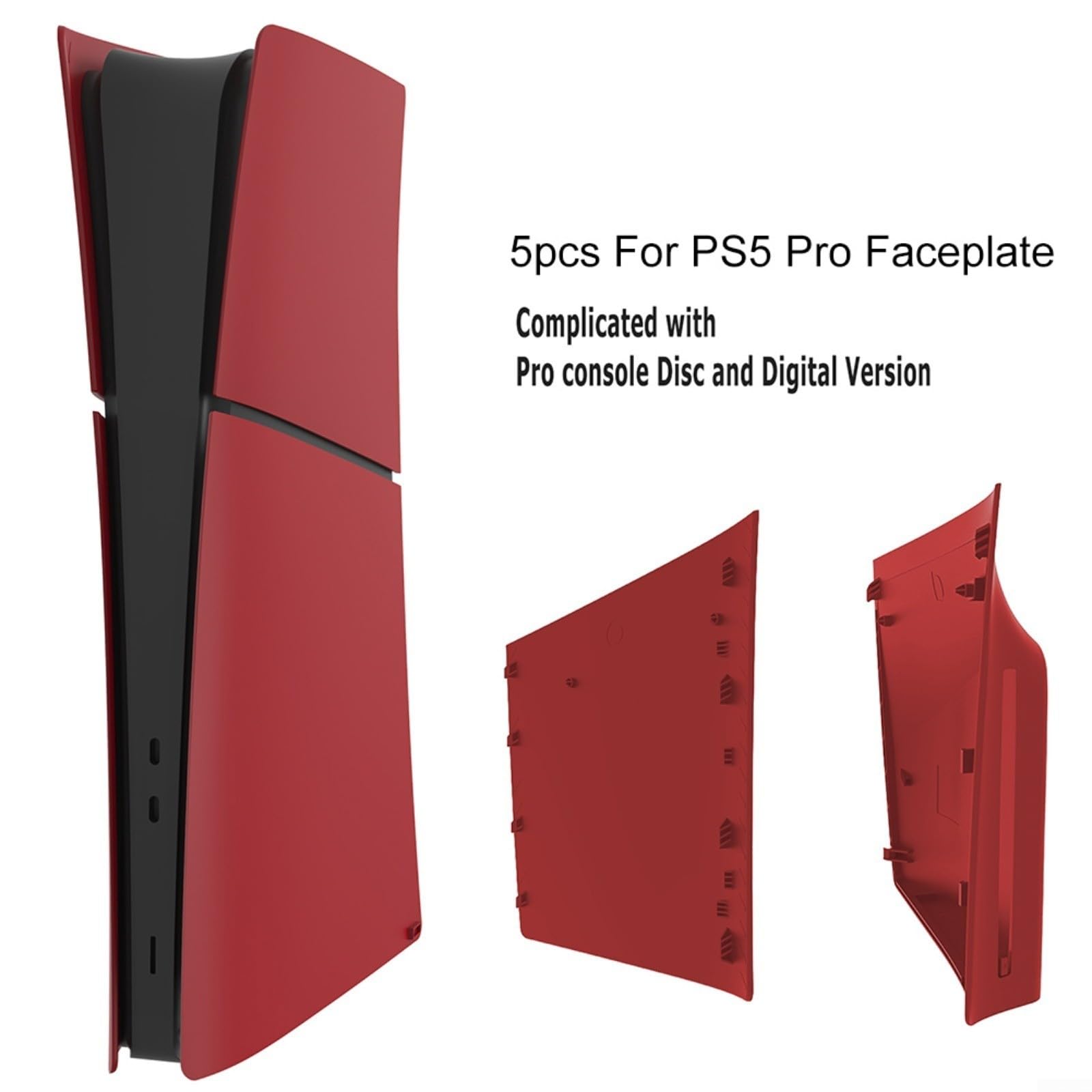 Carcasa de repuesto para consola PS5 Pro, juego de 5 piezas, 3 mm de grosor, de ABS, para disco y edición digital (negro)