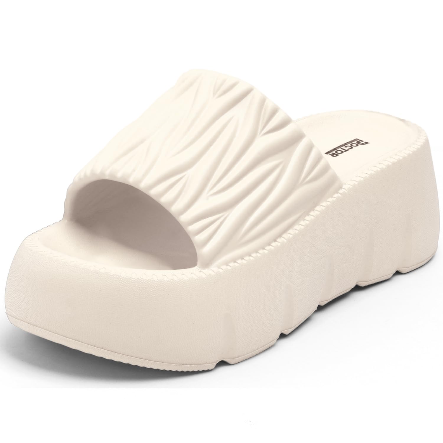 Women Puffy Strap Platform Slides | Soft Cushioned Fashion Slippers | Lightweight Anti-Slip Casual Slip-On Sandals for Indoor Outdoor Everyday Wear