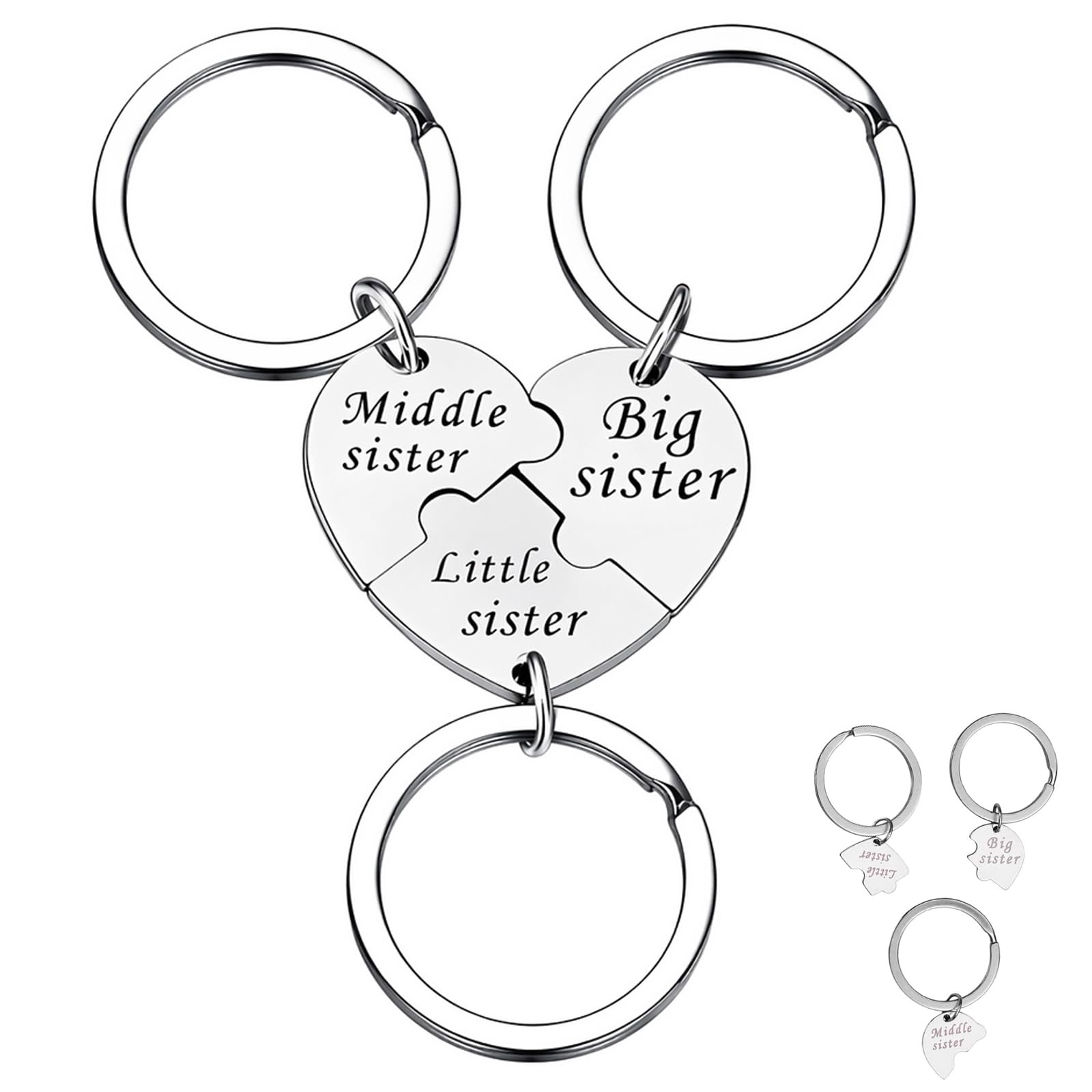 Kemay Women's 1 Stainless Steel Keyring With Sentimental Message, Friendship Keychain