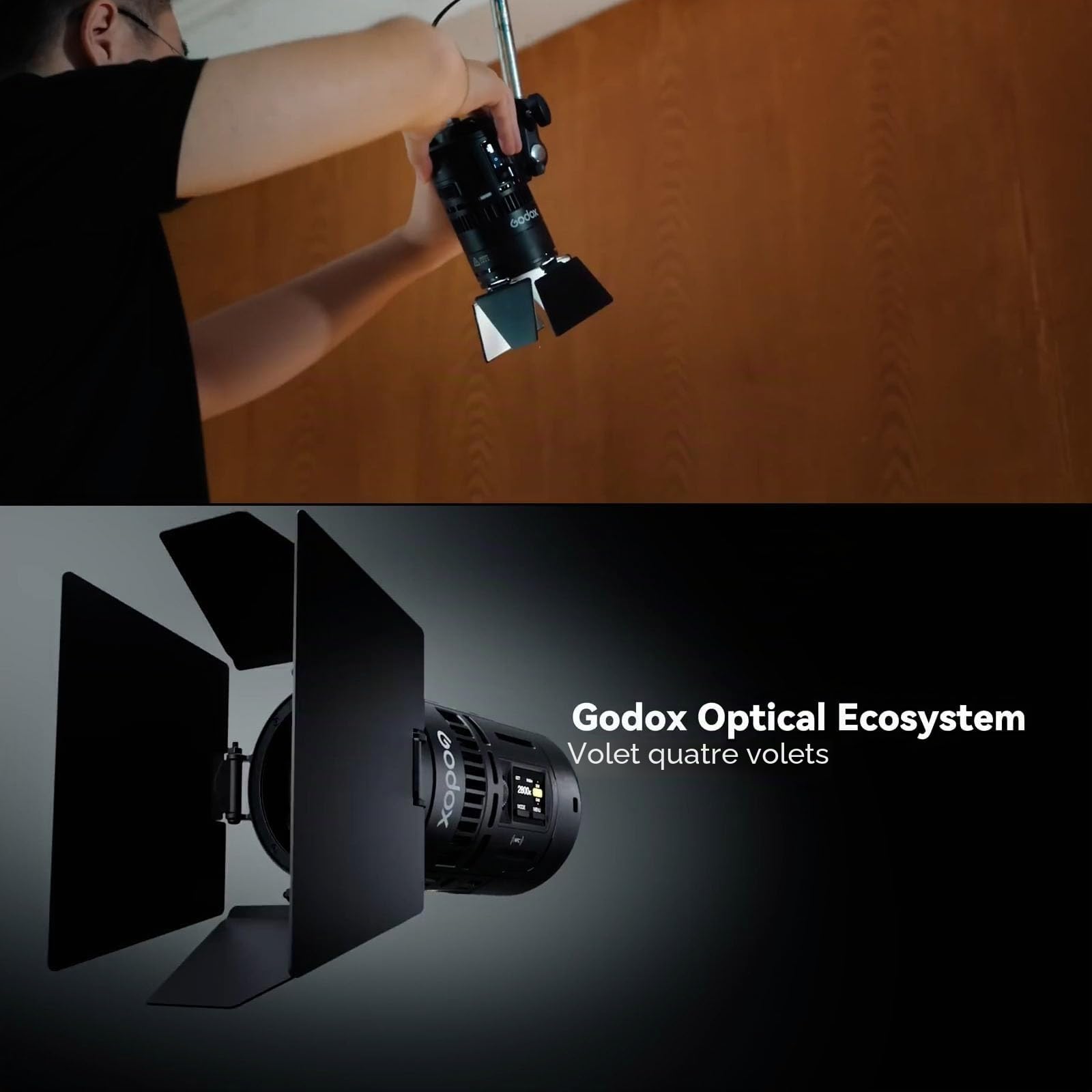 Godox Kit de Montage magnétique pour Lampes LED MS60Bi, MS60R, RS60R, RS60Bi et flashs à tête Ronde V100, V1 Pro, AD100 Pro, avec Pare-Soleil Lumineux, diffuseurs et snoot