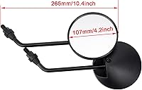 Vista 4 de AHL Espejos retrovisores laterales para motocicleta de 3.94 pulgadas, espejo retrovisor redondo retro CNC, espejo retrovisor universal de 0.394 in