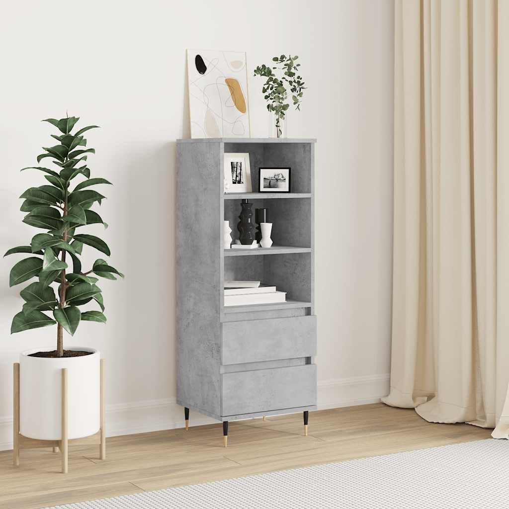 Aparador alto gris hormigón para organizar con elegancia su pasillo o cocina contemporánea