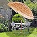 8Ft/2.4M Hawaï Marché Parapluie Inclinable, Raphia Tiki Hut Parapluie De Plage, Parapluie De Paille Extérieur, 8 Nervures, sans Base