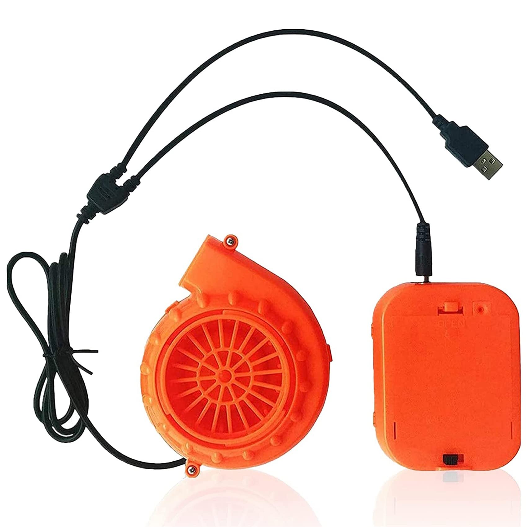 Ventilador Soplador para Disfraz de Dinosaurio o Cabeza de Mascota U de Disfraces Inflables, Naranja