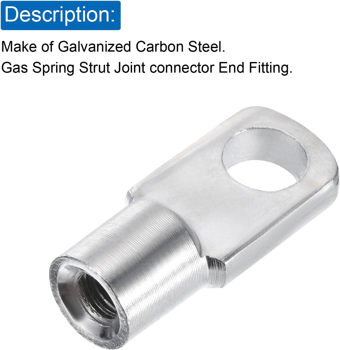 uxcell Gas Spring Strut M6x11mm Joint Fitting Female Threaded Connectors Steel Silver Tone, 20Pcs