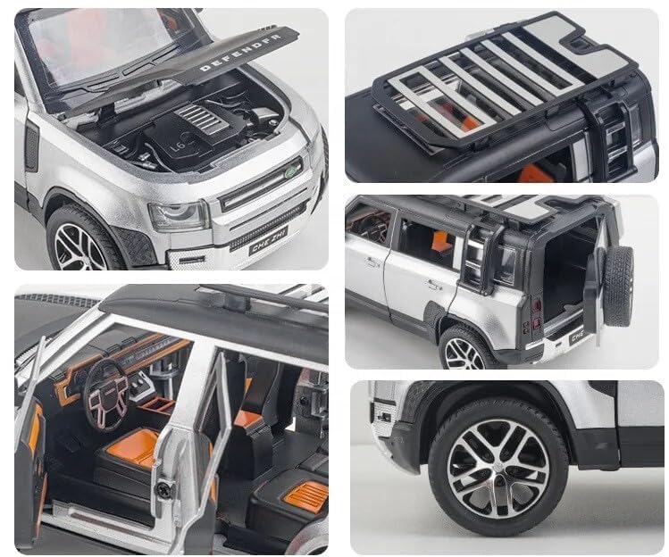 Image of eErlik Range Rover Big Size Defender 1:32 Scale Model Car Exclusive Alloy Metal Pull Back Die-Cast Car Metal Pullback Toy Car With Openable Doors&Light Music Best Gifts Toys Kids?Colors As Per Stock?