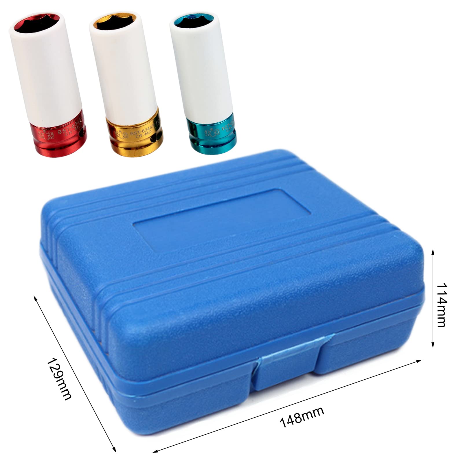 OFKPO Schlagschrauber Nüsse Set 3-teilig – 17/19/21 Mm, Mit Felgenschutz, Für Radmontage & Wechsel