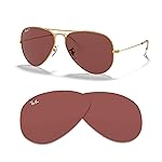 Ray-Ban Original AVIATOR LARGE METAL RB3025 55MM Purple Polarized Replacement Lenses For Men For Women +BUNDLE with ACCESSORY EYEWEAR KIT