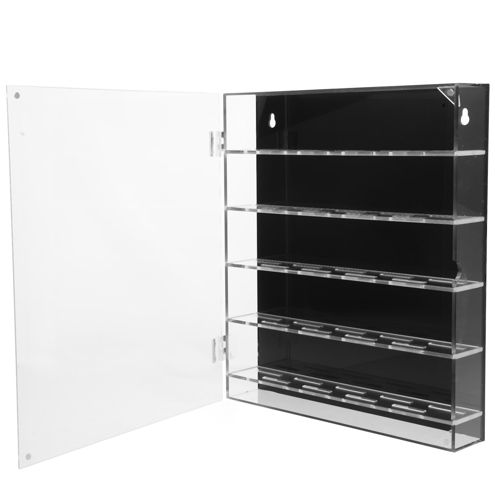 Exhibidor de Monedas para Coleccionistas Caja Acrílica Transparente 260x300x50mm Fondo Negro Organizador de Medallas Montable en Pared Vitrina para Almacenamiento Coleccionable