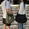 Canvas Messenger Bag, Large Capacity Crossbody Bag with Multiple Pockets - Adjustable Shoulder Bags for Women and Men,Hobo Casual Shoulder Tote Satchel for School Travel Work Shopping Daily #1