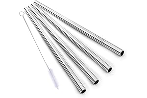 ALINK Stainless Steel Smoothie Straws - Eco-Friendly and Sustainable Choice for Smoothies, Juices and More