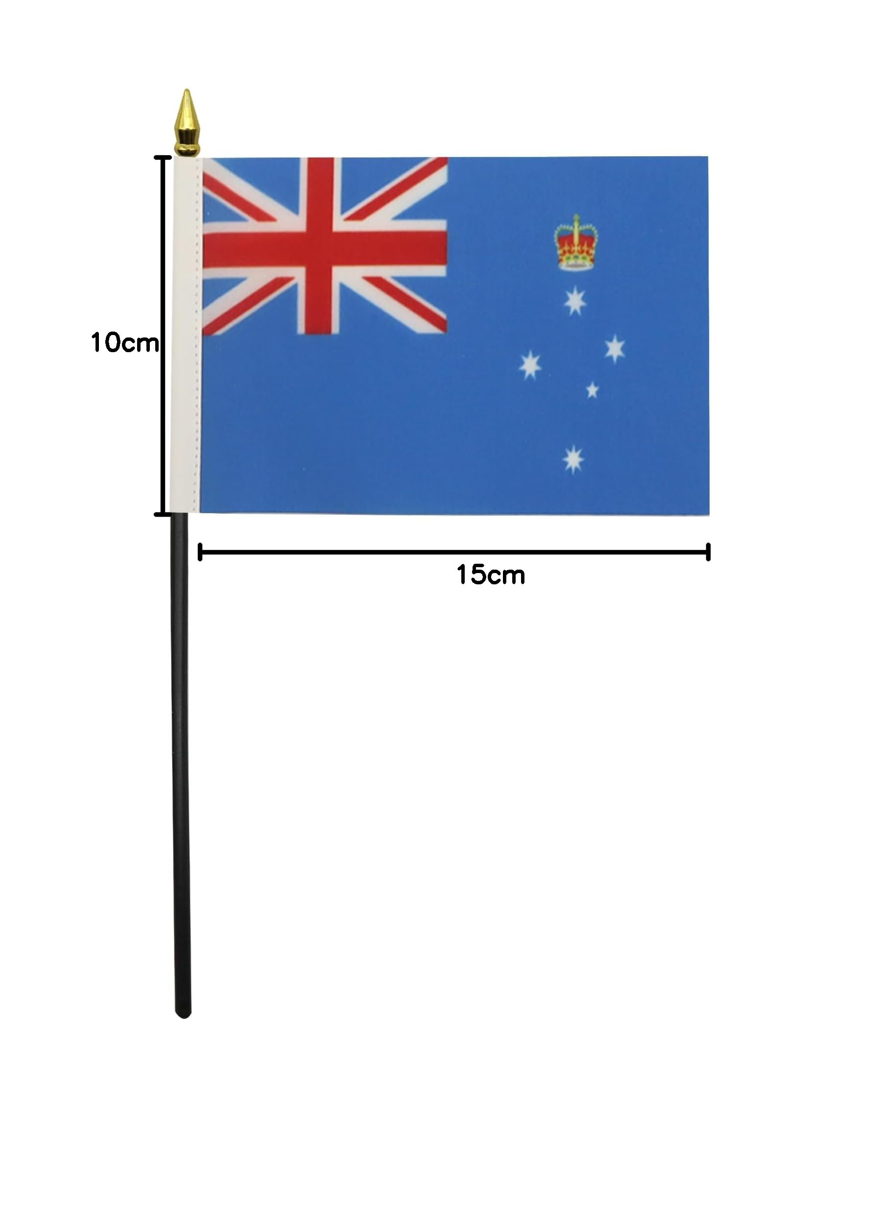 Drapeau de Table Victoria en Polyester 100D avec Pointe Or, 15cm x 10cm