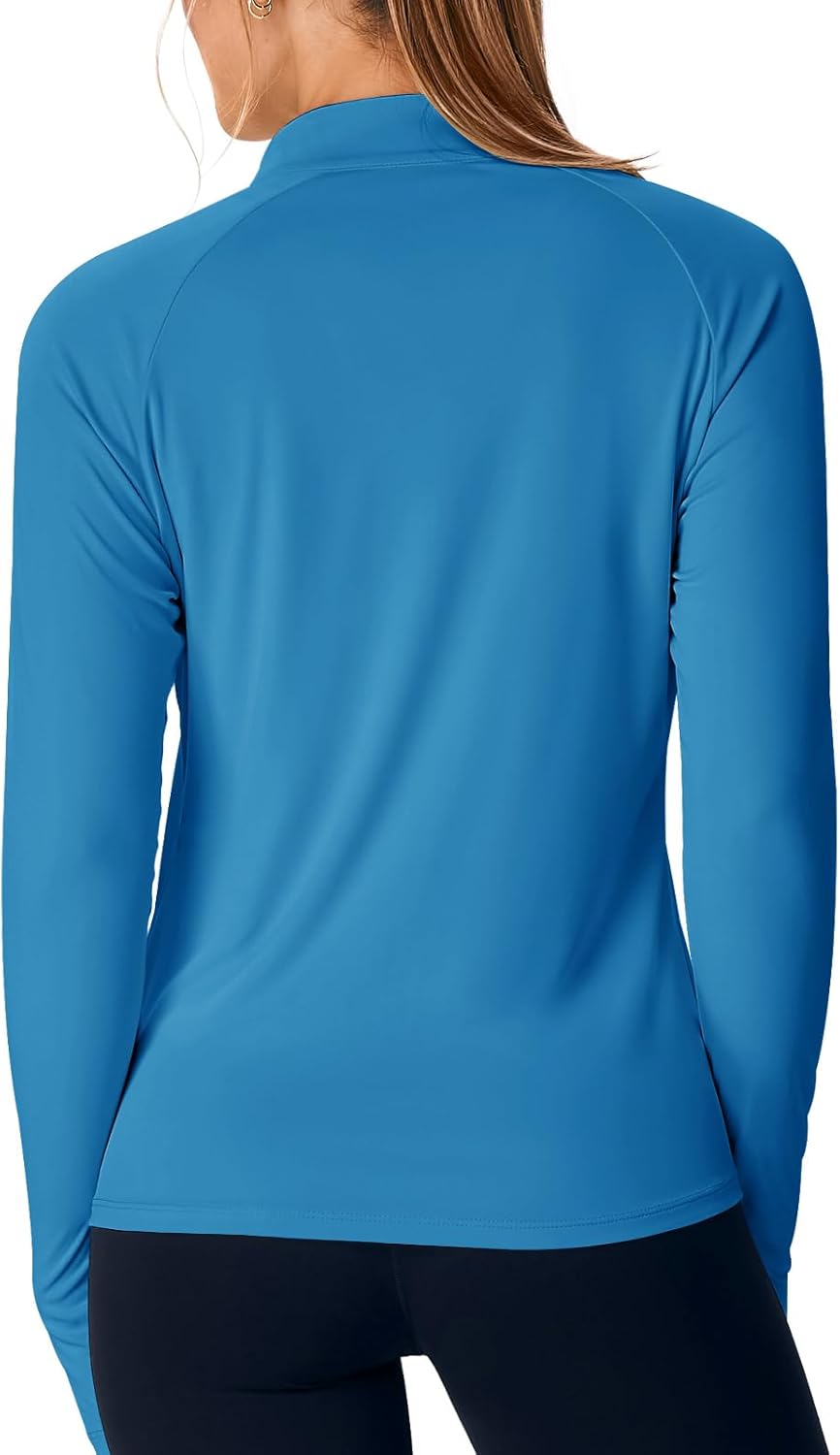 Rdruko Women's UPF 50+ Lightweight Athletic Jackets Sun Protection Full Zip Long Sleeve Packable Workout Shirts Running