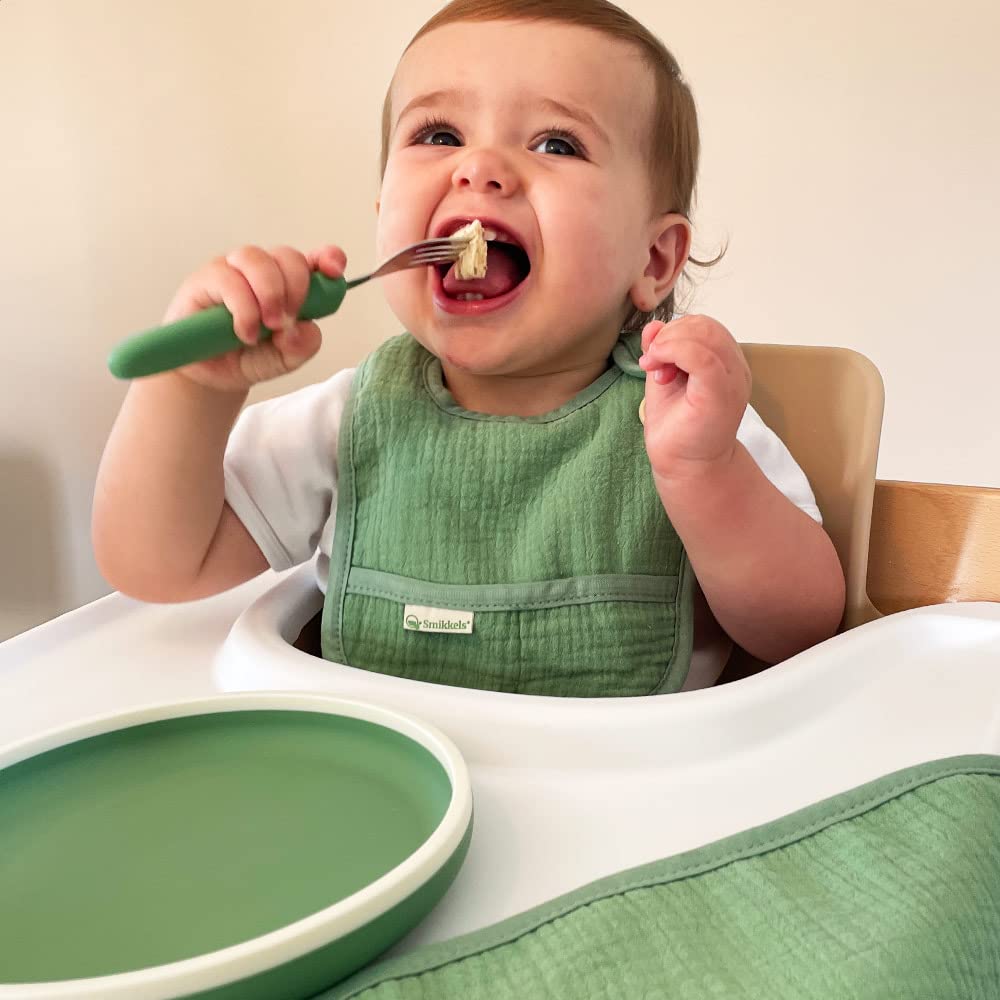 Couverts enfant en silicone 3 pièces - Jaune