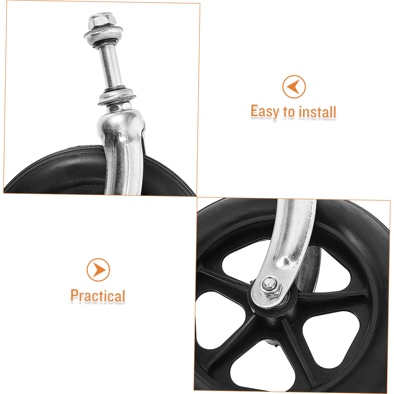 KOMBIUDA Replacement Bearing Wheels Wheelchair Front Caster Fork Bracket for Easy Installation Longevity