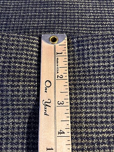 Tuva Textile Real 50% Wool Flannel-Hounds Tooth Style-3 YDS Combo Color, Two Tone Navy & Light Green, 3 Yard pre Cut2