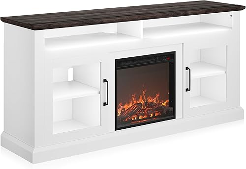 Miniatura 10 de BELLEZE Soporte de TV Moderno Tradicional de 60 Pulgadas y Mesa Consola Centro de Entretenimiento Multimedia para TVs hasta 65 Pulgadas con Estantes