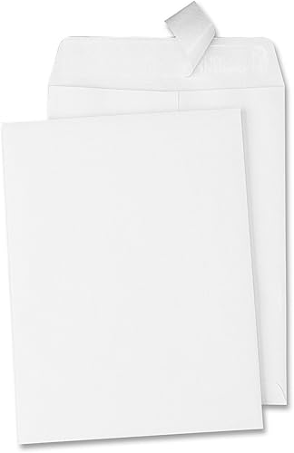 Miniatura 1 de Quality Park Sobres de catálogo de 6 x 9 pulgadas con cierre autosellado para correo almacenamiento y organización tejido blanco de 28 libras 100