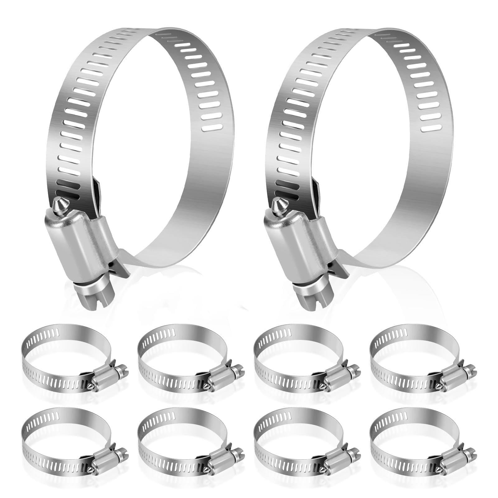 Abrazaderas de manguera de acero inoxidable ajustables de 6 a 152 mm con engranaje helicoidal (21-44 mm, 20 unidades)