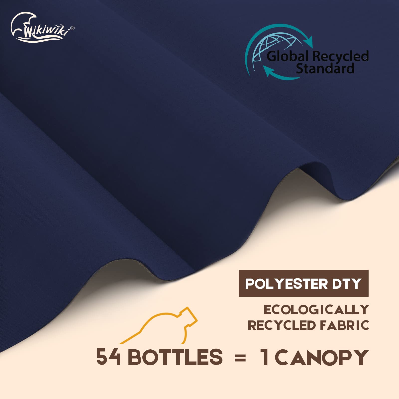 wikiwiki 10ft Patio Umbrellas Offset Outdoor Umbrella Cantilever hanging Umbrellas w/Infinite Tilt, Fade Resistant Waterproof RECYCLED FABRIC Canopy & Cross Base, for Yard, Garden & Deck (Navy Blue)