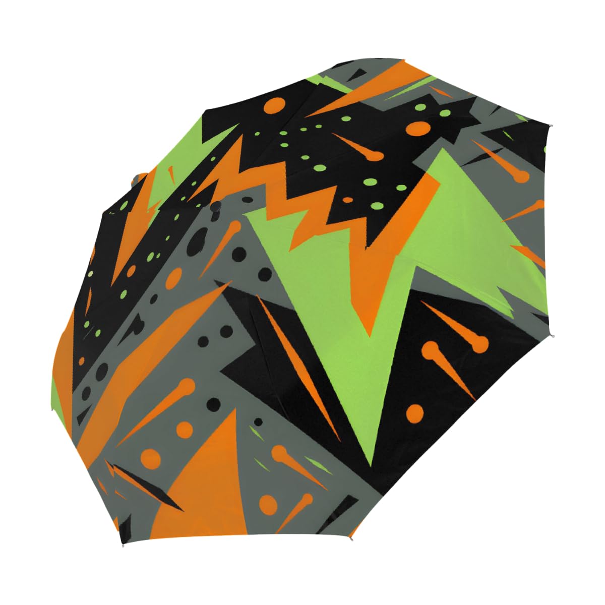 Ombrello pieghevole con motivo geometrico astratto colorato ombrello da viaggio compatto antivento impermeabile con protezione UV rivestimento nero leggero 8 coste portatile per pioggia sole