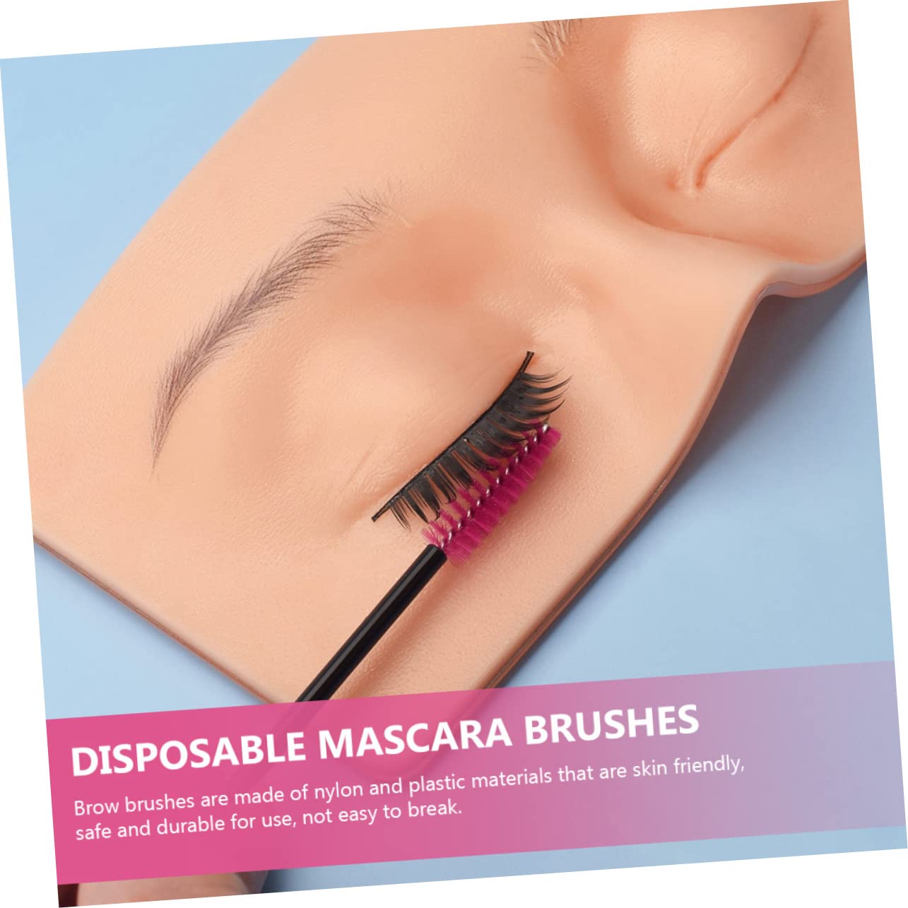 SOESFOUFU Elegant Eyebrow Lash Brush Set 50pcs Disposable Makeup Brushes Lash Comb Perfect for Travel Home