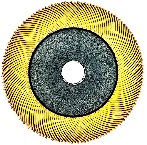 Image of Radial Bristle Brush, 6 in x 1 /2 in x 1 in, 80 Grit (Yellow) Type C Curved Bristles, 1 Pack